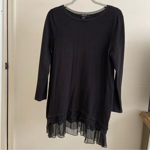 Style & Co. Black Tunic with Lace Hem